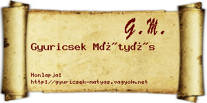 Gyuricsek Mátyás névjegykártya